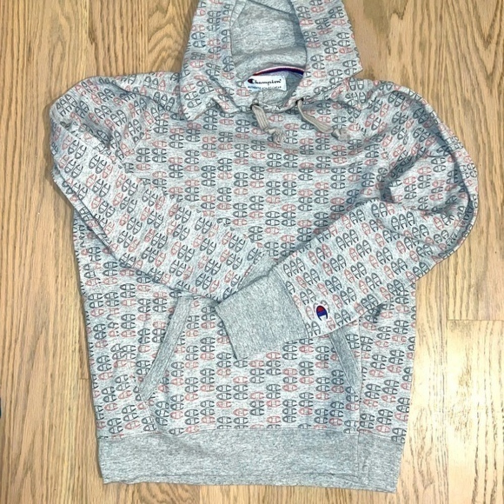 champion hoodie Red Blue and Gray Small